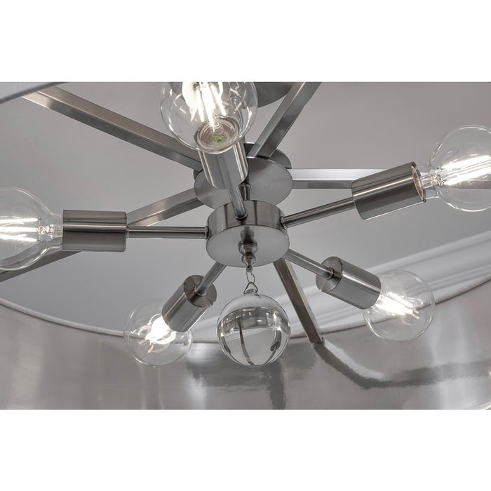 AFX Lighting Celine 5 Light 30" Pendant, Nickel/White/Silver