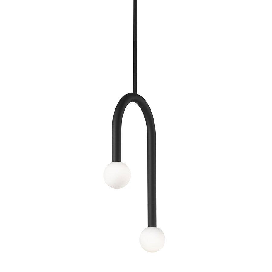 AFX Lighting Colette 1Lt 12" LED Pendant, Black/White - COEP12LAJUDBK