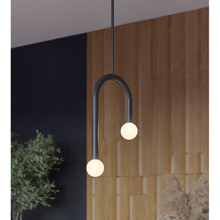 AFX Lighting Colette 1Lt 12" LED Pendant, Black/White