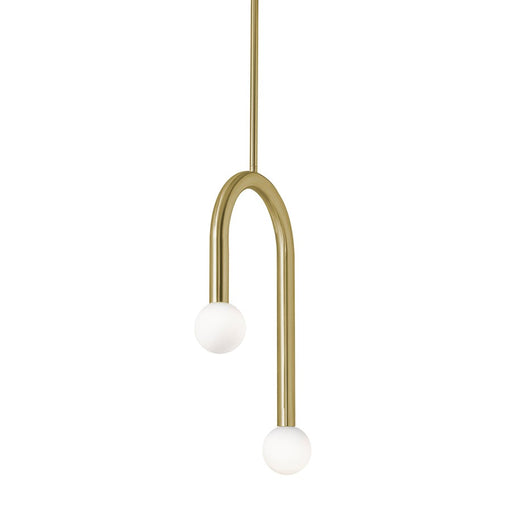 AFX Lighting Colette 1Lt 12" LED Pendant, Antique Brass/White - COEP12LAJUDLB