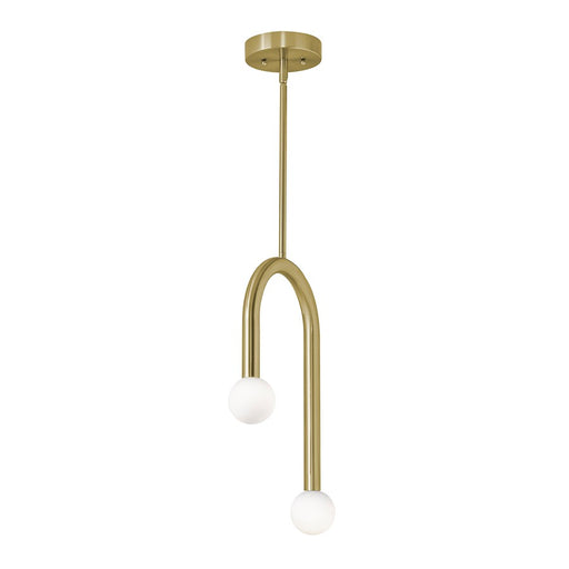AFX Lighting Colette 1Lt 12" LED Pendant, Antique Brass/White