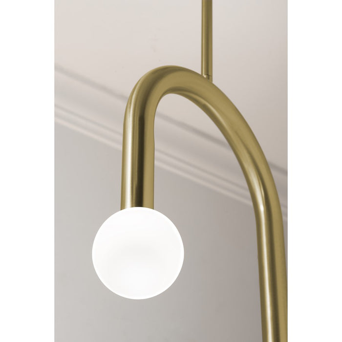 AFX Lighting Colette 1Lt 12" LED Pendant, Antique Brass/White