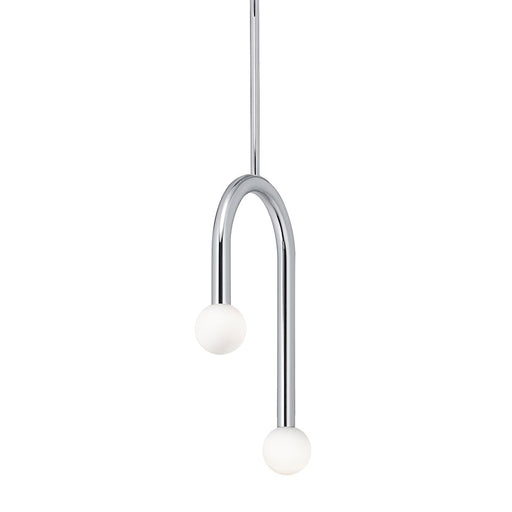 AFX Lighting Colette 1Lt 12" LED Pendant, Chrome/White - COEP12LAJUDPC