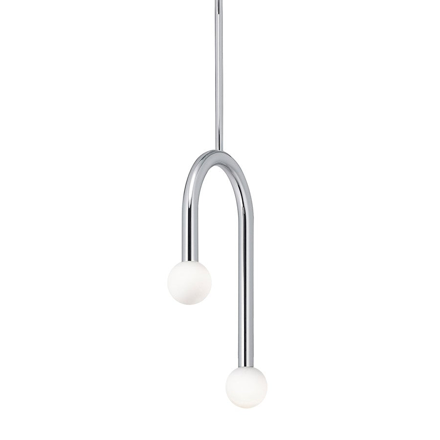 AFX Lighting Colette 1Lt 12" LED Pendant, Chrome/White - COEP12LAJUDPC