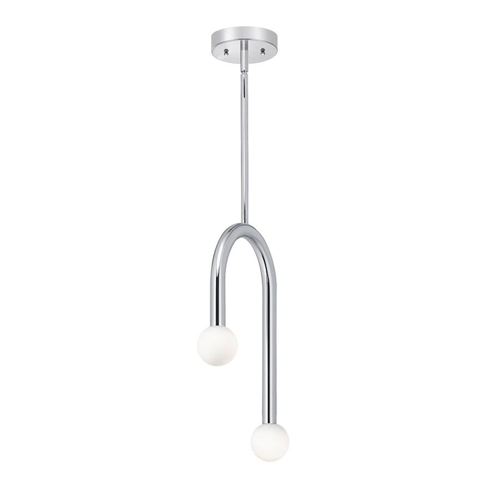 AFX Lighting Colette 1Lt 12" LED Pendant, Chrome/White