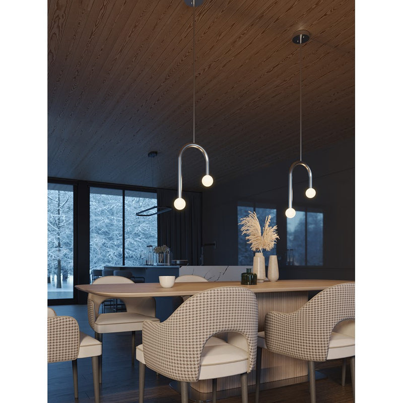 AFX Lighting Colette 1Lt 12" LED Pendant, Chrome/White