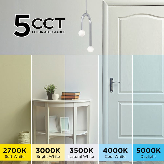 AFX Lighting Colette 1Lt 12" LED Pendant, Chrome/White