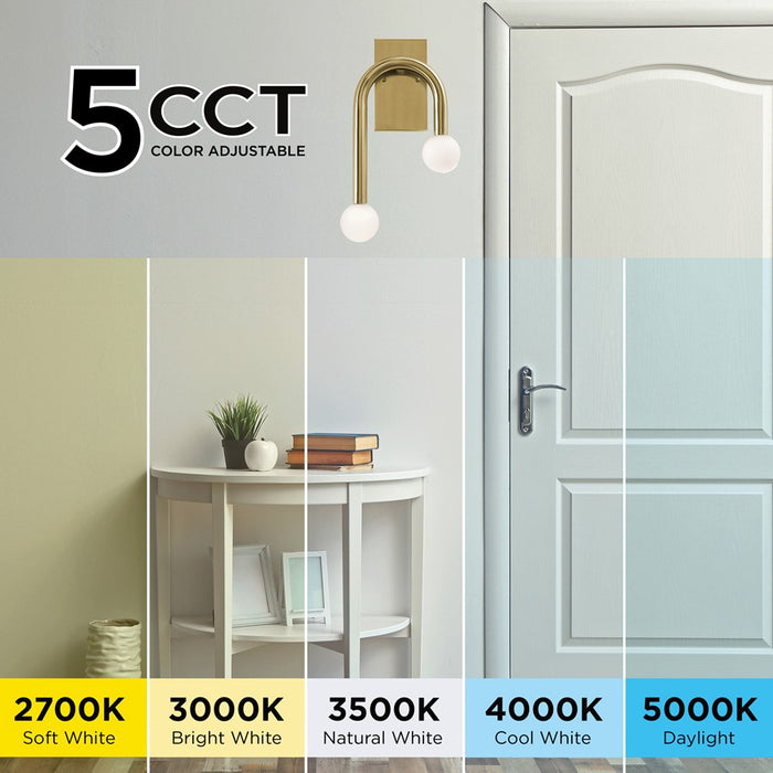 AFX Lighting Colette 1Lt 10" LED Wall Sconce, Brass/White