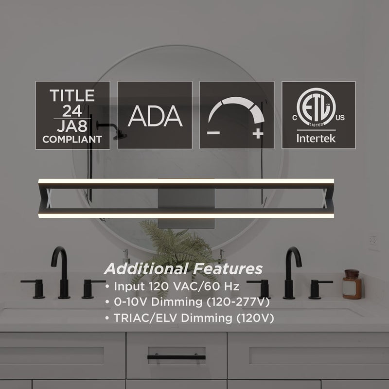 AFX Lighting Cass 1 Light Wall Sconce, LED 24W/2400Lm/120V