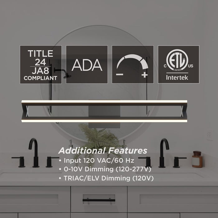 AFX Lighting Cass 1 Light Wall Sconce, LED 24W/2400Lm/120V