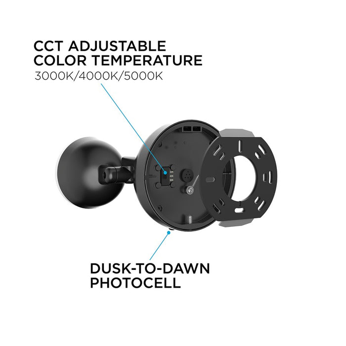 AFX Lighting Daniel 2LT 6'' LED Outdoor Sconce, Black/Black