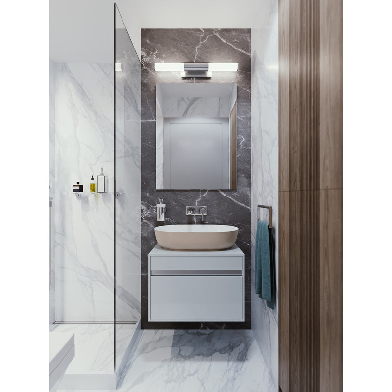 AFX Lighting Dax 1Lt LED 27"W Vanity Light, Satin Nickel/White