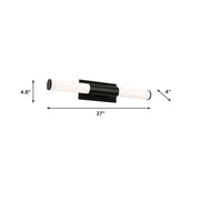 AFX Lighting Dax 1Lt LED 27"W Vanity Light, Satin Nickel/White