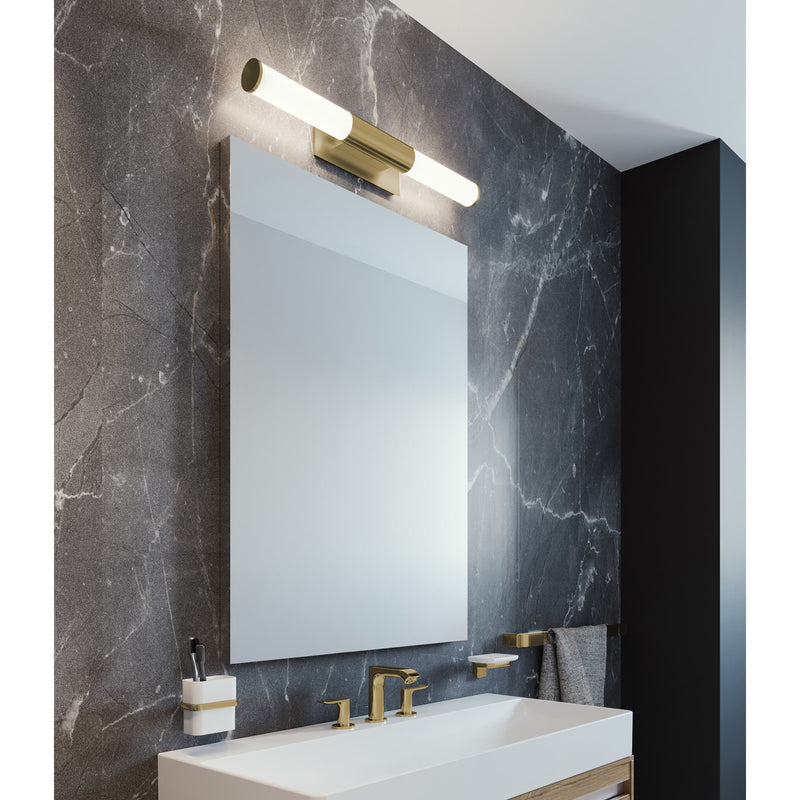 AFX Lighting Dax 1Lt LED 36"W Vanity Light, Lt Antique Brs/Wht