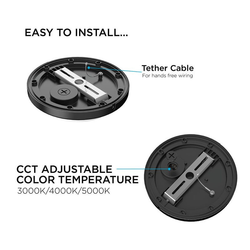 AFX Lighting Dean 1LT 11'' LED Outdoor Flush Mount, Black/White