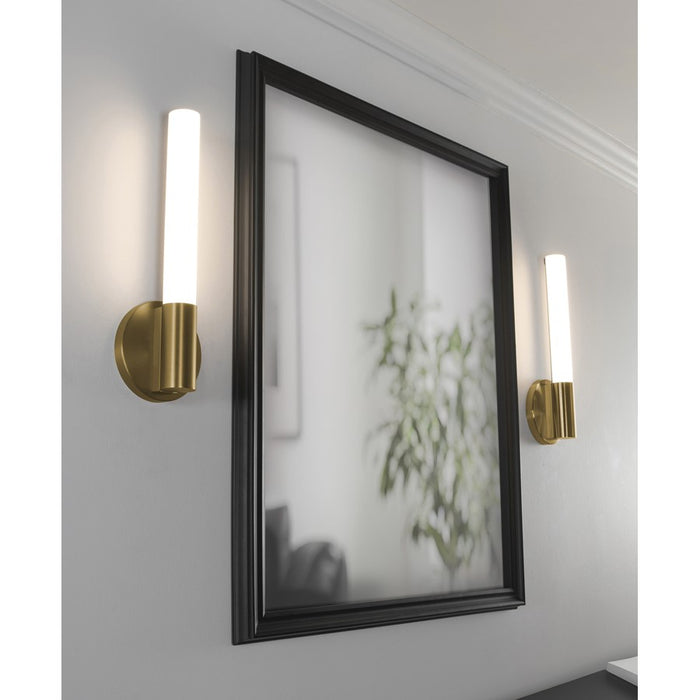 AFX Lighting Dion 1 Light Sconce, Light Antique Brass/White