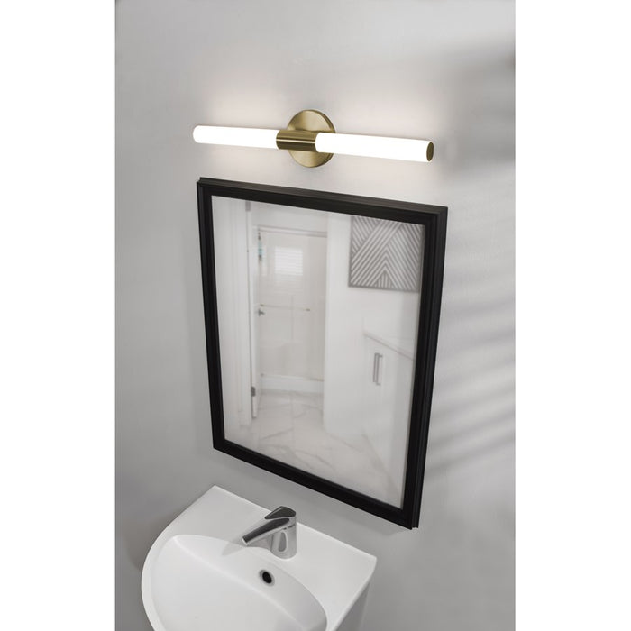 AFX Lighting Dion 1 Light 24" Vanity, Antique Brass/White