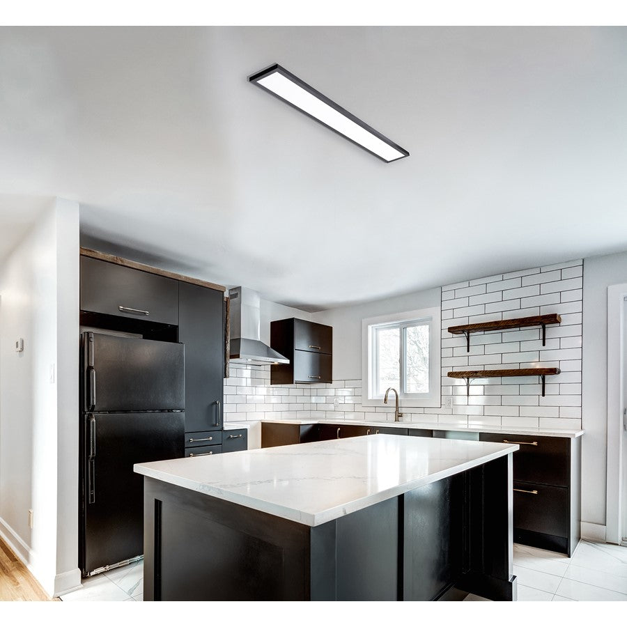 AFX Lighting Delgado 1LT 24'' LED Flush, 277V/Black/Frosted