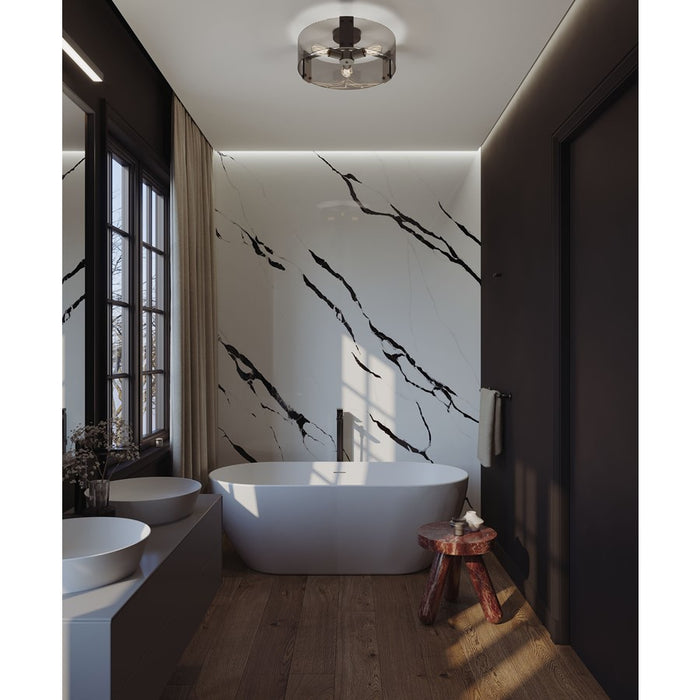 AFX Lighting Dana 3LT 18" Semi Flush Mount, Black/120V/Smoke