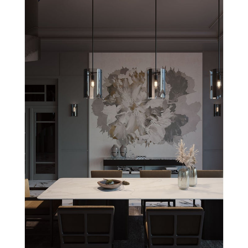 AFX Lighting Dana 1LT 10" Pendant, Black/120V/Smoke