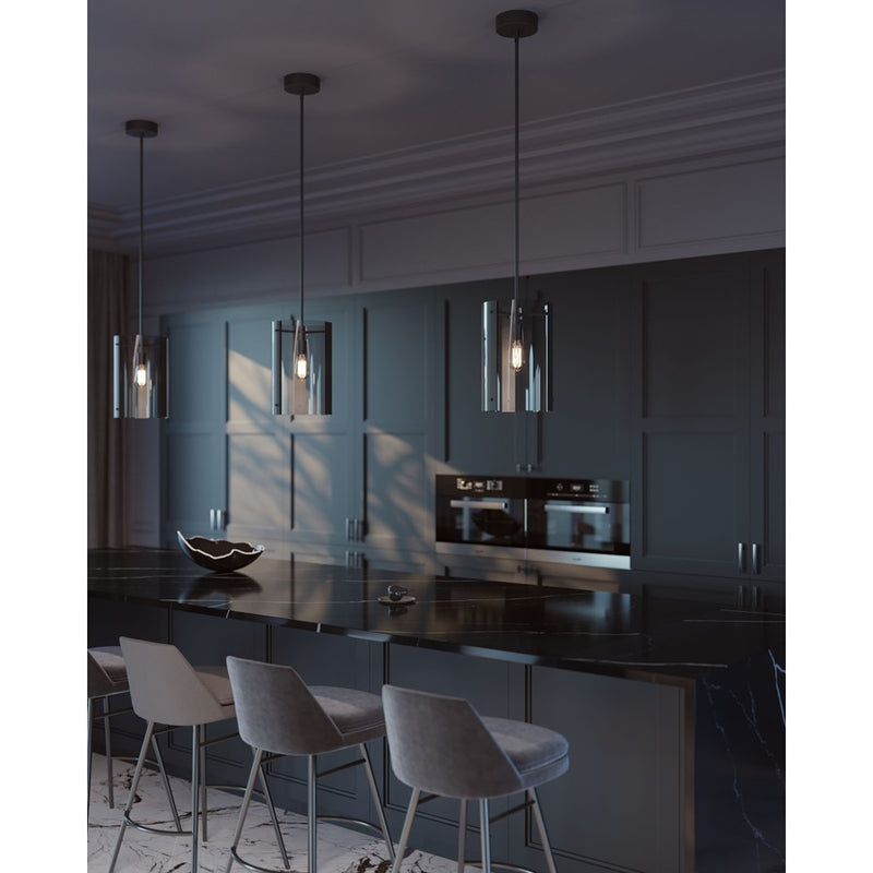 AFX Lighting Dana 1LT 10" Pendant, Black/120V/Smoke