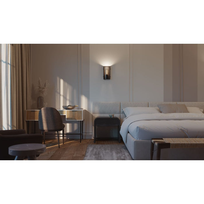 AFX Lighting Dana 1 LT 14" Sconce, Black/120V/Smoke