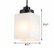 AFX Donovan 5in 1-Light Pendant | Modern Black and White Glass | Kitchen Island & Dining Room | 5 x 5 x 7.4 in | Model DOVP05MBBK