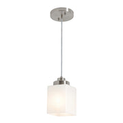 AFX Donovan 5in 1-Light Pendant | Modern Brushed Nickel and White Glass | Kitchen Island & Dining Room | 5 x 5 x 7.4 in | Model DOVP05MBBN