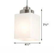 AFX Donovan 5in 1-Light Pendant | Modern Brushed Nickel and White Glass | Kitchen Island & Dining Room | 5 x 5 x 7.4 in | Model DOVP05MBBN