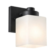 AFX Donovan 1-Light Wall Sconce | Modern Black and White Glass | Bedroom & Hallway Accent Light | 4.75 x 6.5 x 7.75 in | Model DOVS0508MBBK