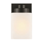 AFX Donovan 1-Light Wall Sconce | Modern Black and White Glass | Bedroom & Hallway Accent Light | 4.75 x 6.5 x 7.75 in | Model DOVS0508MBBK