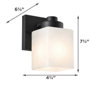 AFX Donovan 1-Light Wall Sconce | Modern Black and White Glass | Bedroom & Hallway Accent Light | 4.75 x 6.5 x 7.75 in | Model DOVS0508MBBK