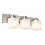 AFX Donovan 24in 3-Light Vanity Light | Modern Brushed Nickel and White Glass | Bathroom & Powder Room | 24 x 6.5 x 7.75 in | Model DOVV2408MBBN