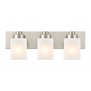 AFX Donovan 24in 3-Light Vanity Light | Modern Brushed Nickel and White Glass | Bathroom & Powder Room | 24 x 6.5 x 7.75 in | Model DOVV2408MBBN