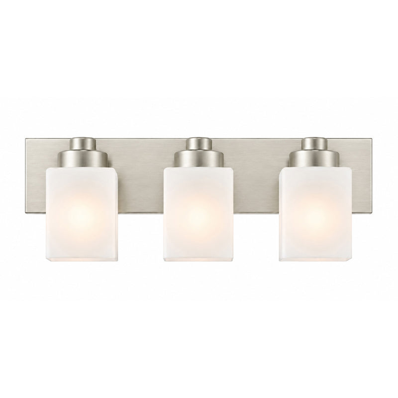 AFX Donovan 24in 3-Light Vanity Light | Modern Brushed Nickel and White Glass | Bathroom & Powder Room | 24 x 6.5 x 7.75 in | Model DOVV2408MBBN