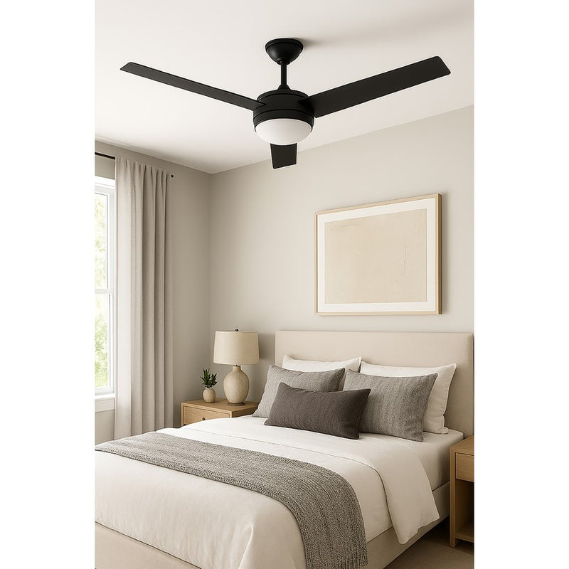 AFX Lighting Davis 1Lt 52" 3 Blade LED Ceiling Fan, BK/FR