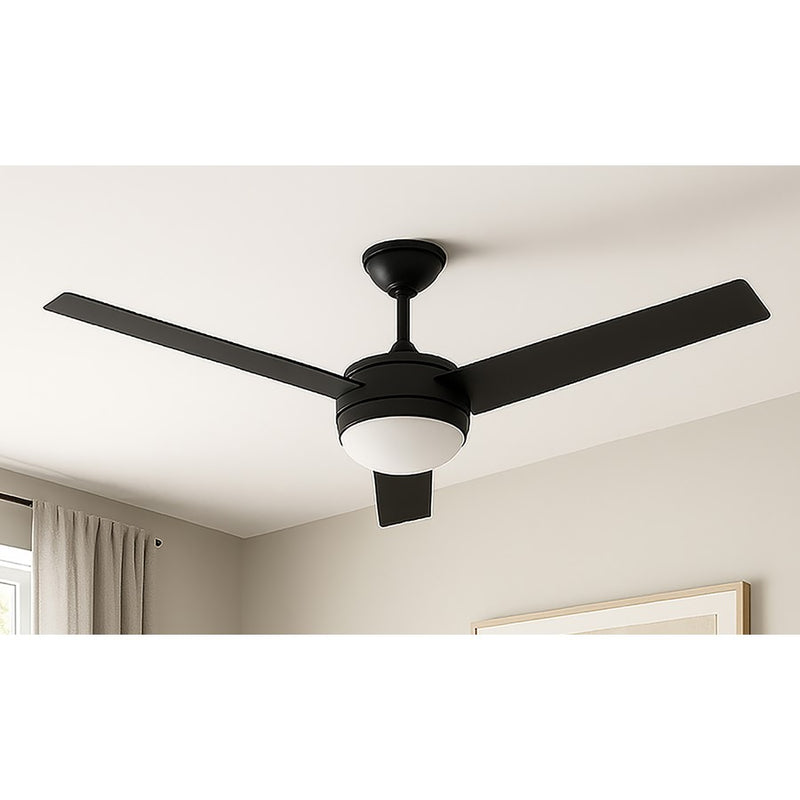 AFX Lighting Davis 1Lt 52" 3 Blade LED Ceiling Fan, BK/FR