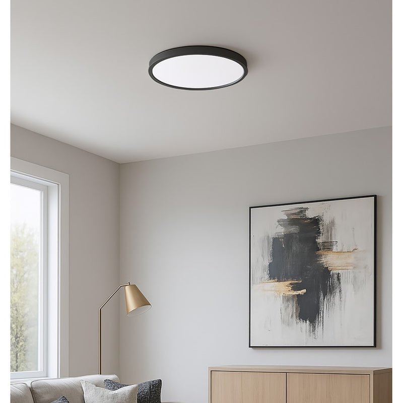 AFX Lighting Edge Round 16" LED 1Lt Flush/25W, Black/White