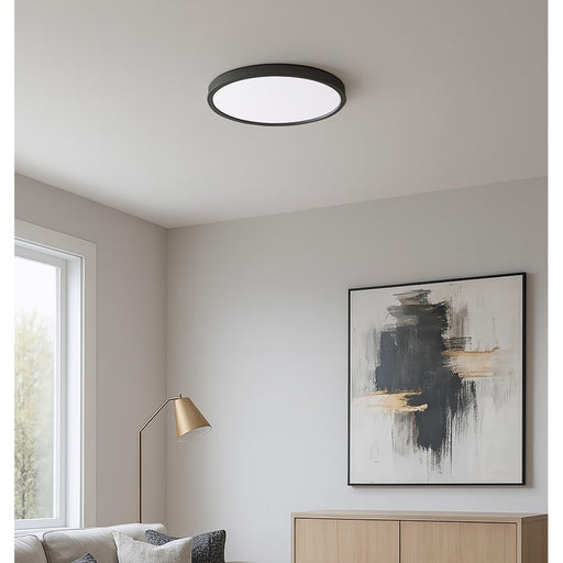 AFX Lighting Edge Round 16" LED 1Lt Flush/25W, Black/White