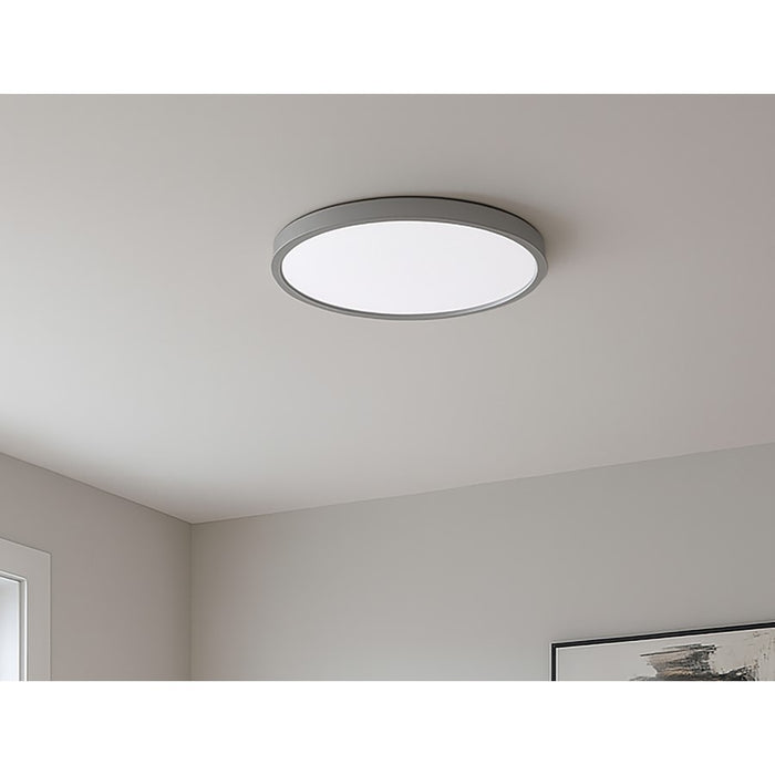 AFX Lighting Edge Round 16" LED 1Lt Flush/25W, Nickel/White