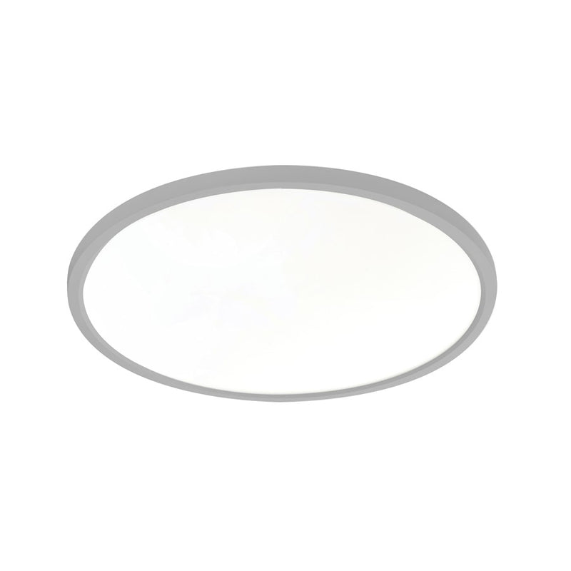 AFX Lighting Edge Round 1Lt Flush Mount, Satin Nickel/White - EGRF2030LAJUDSN