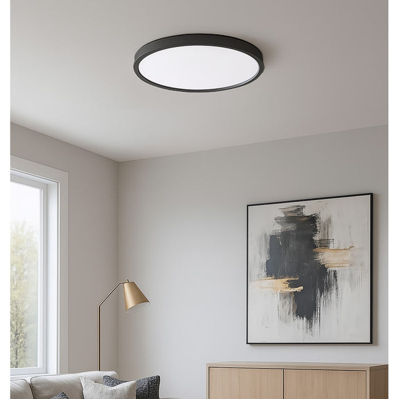 AFX Lighting Edge Round 24" LED 1Lt Flush/40W, Black/White