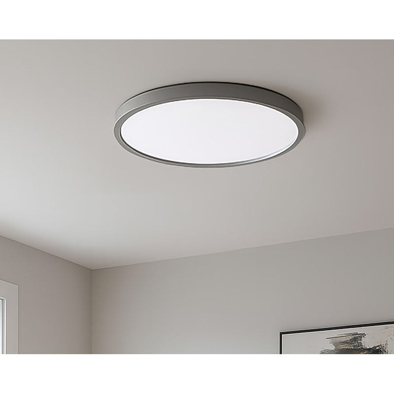 AFX Lighting Edge Round 24" LED 1Lt Flush/40W, Nickel/White