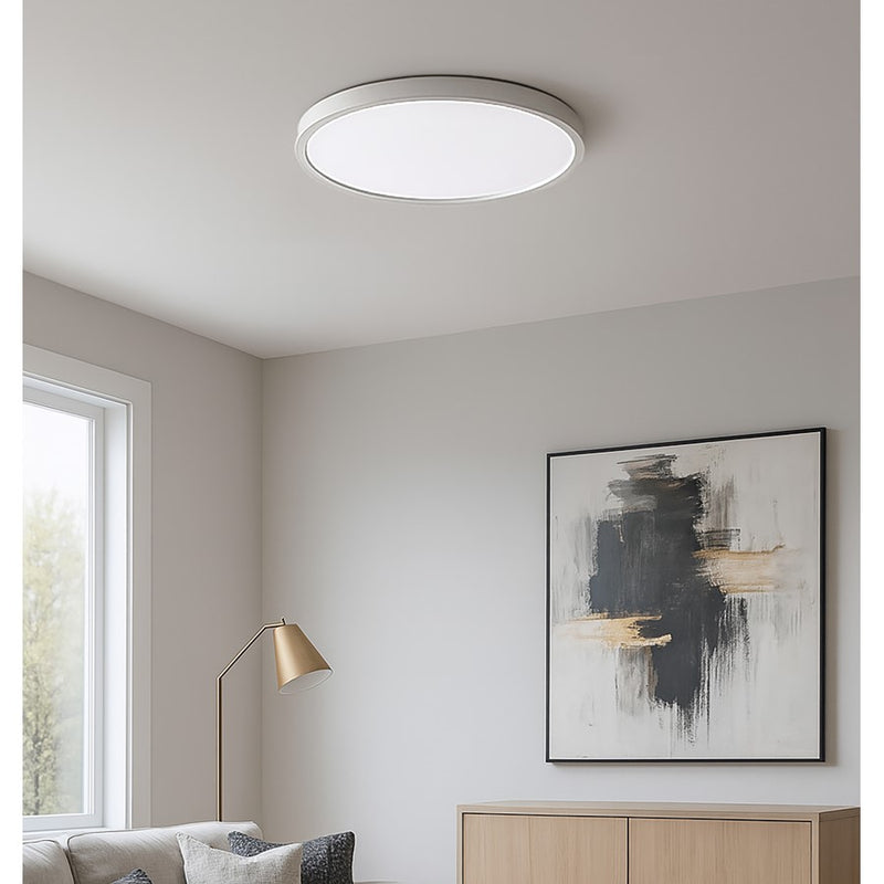 AFX Lighting Edge Round 24" LED 1Lt Flush/40W, White/White