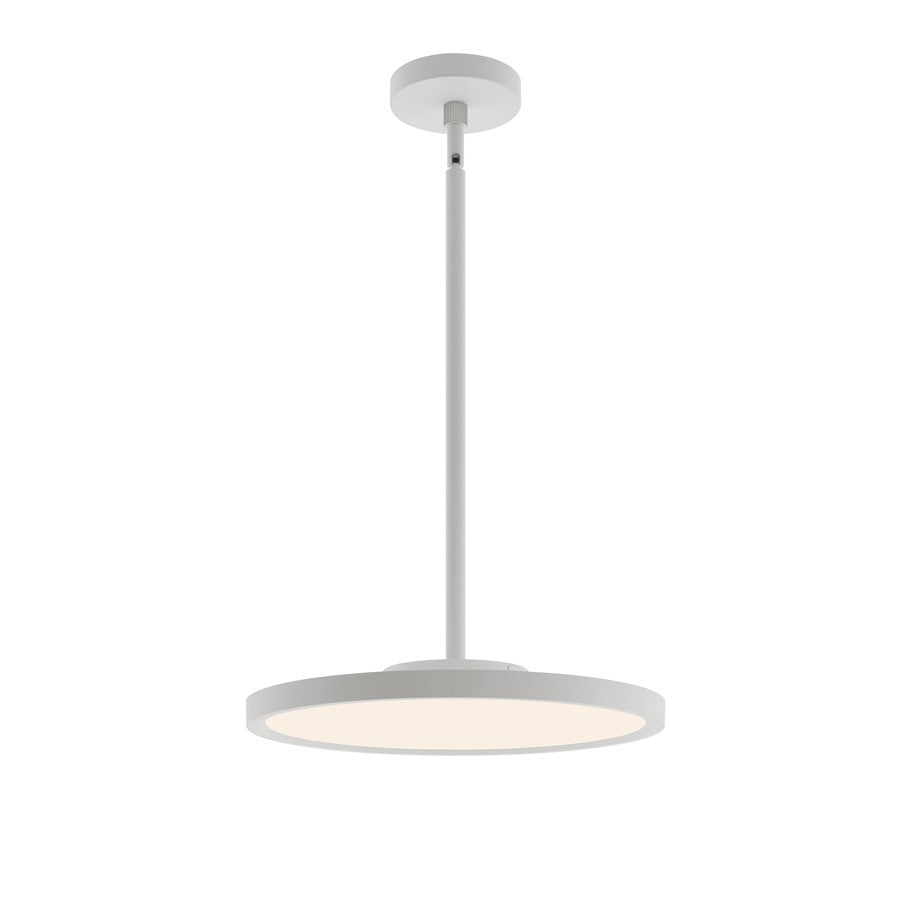 AFX Lighting Edge Round 1 Light 16" Pendant, Satin Nickel/White - EGRP16LAJUDSN