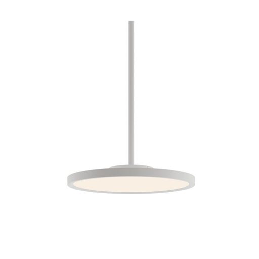 AFX Lighting Edge Round 1 Light 16" Pendant, Satin Nickel/White