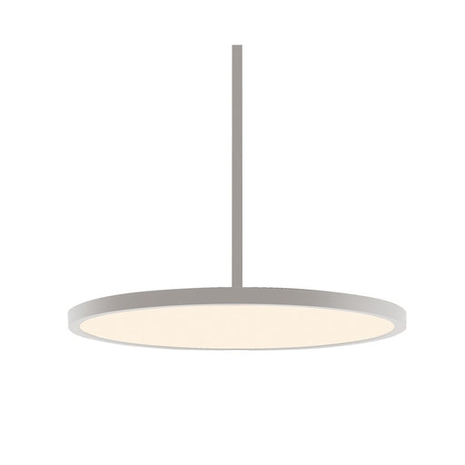 AFX Lighting Edge Round 1 Light 20" Pendant, Satin Nickel/White