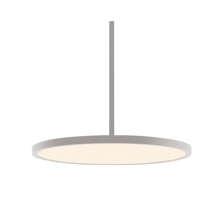 AFX Lighting Edge Round 1 Light 20" Pendant, Satin Nickel/White
