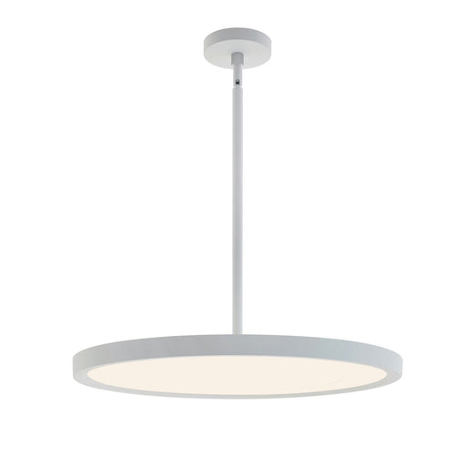 AFX Lighting Edge Round 1 Light 24" Pendant, Satin Nickel/White