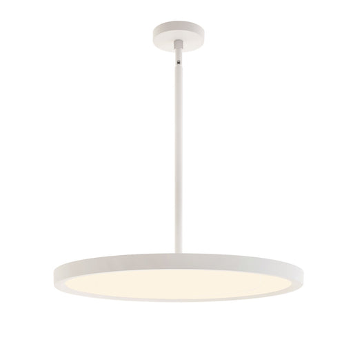 AFX Lighting Edge Round 1 Light 24" Pendant, White/White